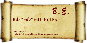 Böröndi Erika névjegykártya